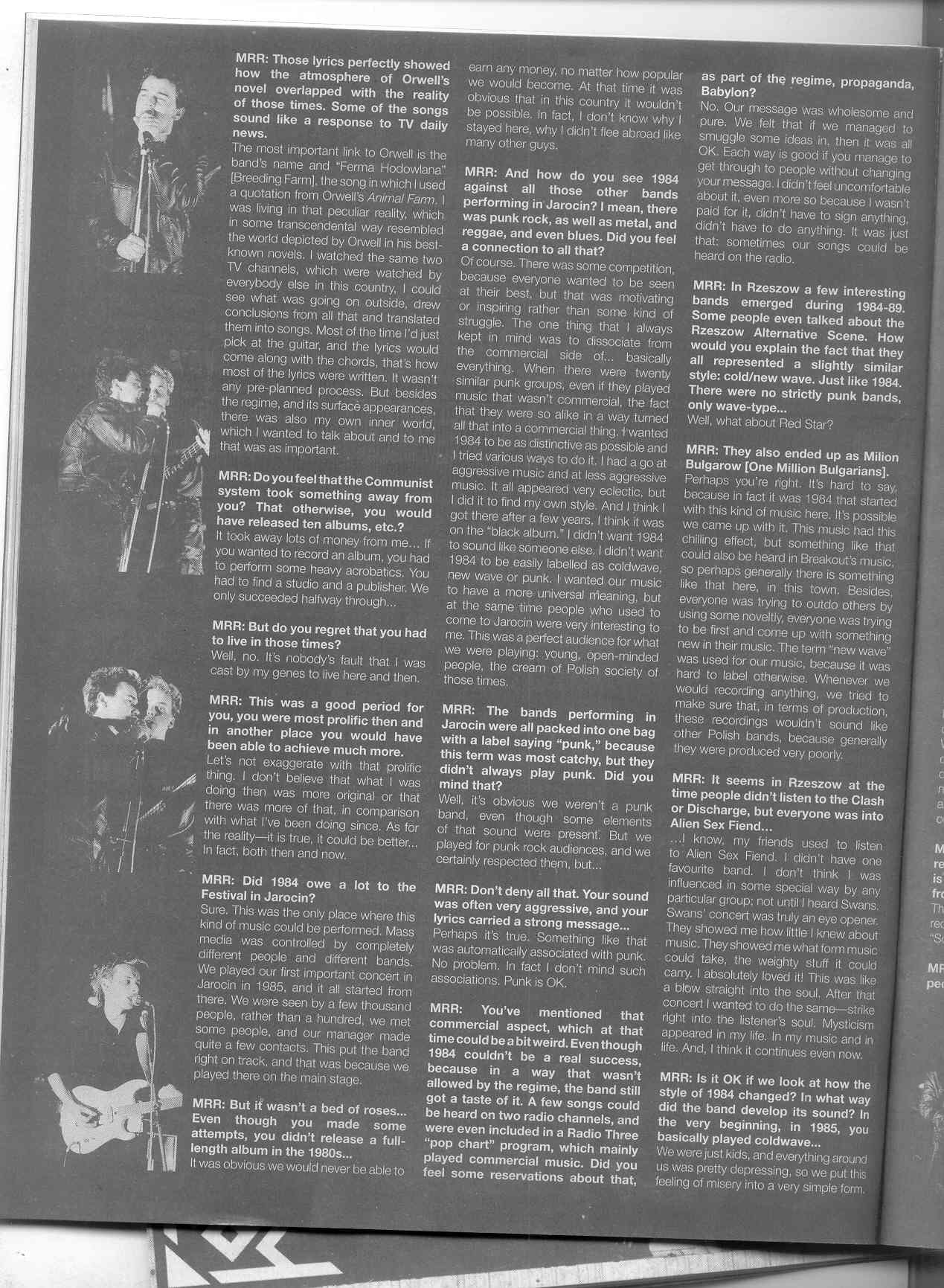 Wywiad z 1984 w lipcowym MAXIMUM ROCK’N’ROLL | Pasażer Zine And Records